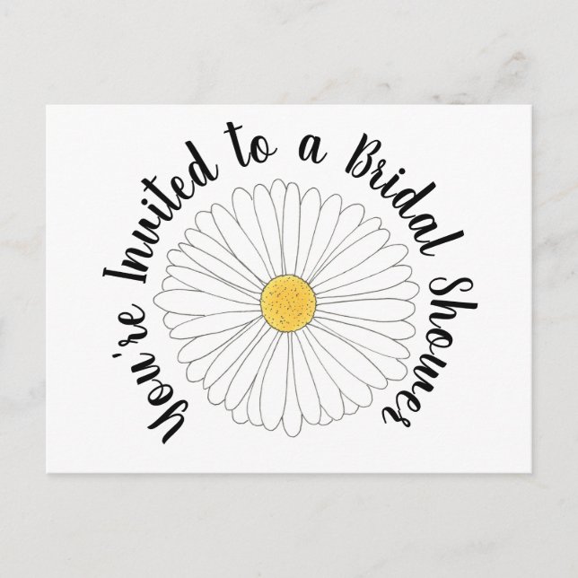 Postal De Invitación Daisy Flower Bridal Shower Floral (Anverso)