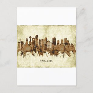 Postal De Invitación Dallas Texas Cityscape