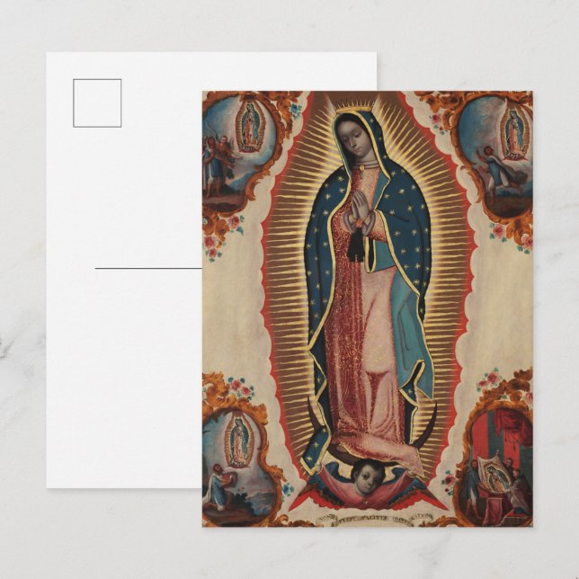 Postal De Invitación Dama de Guadalupe, 1780 por Sebastian Zalcedo (Anverso / Reverso)