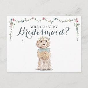 Postal De Invitación Dama de honor del perro Poodle Boo Fiesta nupcial 