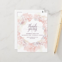 Postal de invitación de Acción de Gracias