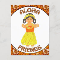 Postal de invitación de amigos de Aloha