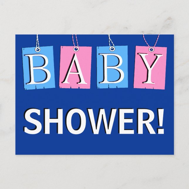 Postal de invitación de Baby Shower (Anverso)