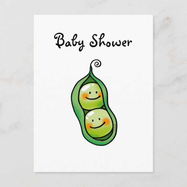 Postal de invitación de Baby Shower con dos caras (Anverso)