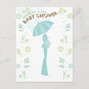 Postal de invitación de Baby Shower de lluvia bati