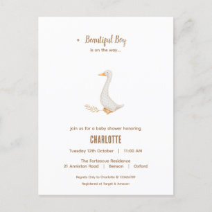 Postal de invitación de Baby Shower ganosa