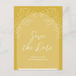 Postal de invitación de boda artística simple y de