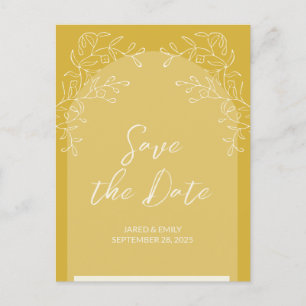 Postal de invitación de boda artística simple y de