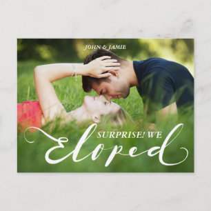 Postal de Invitación de Boda de Surprise Elopement