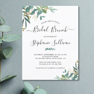 Postal de invitación de brunch nupcial de Eucalypt
