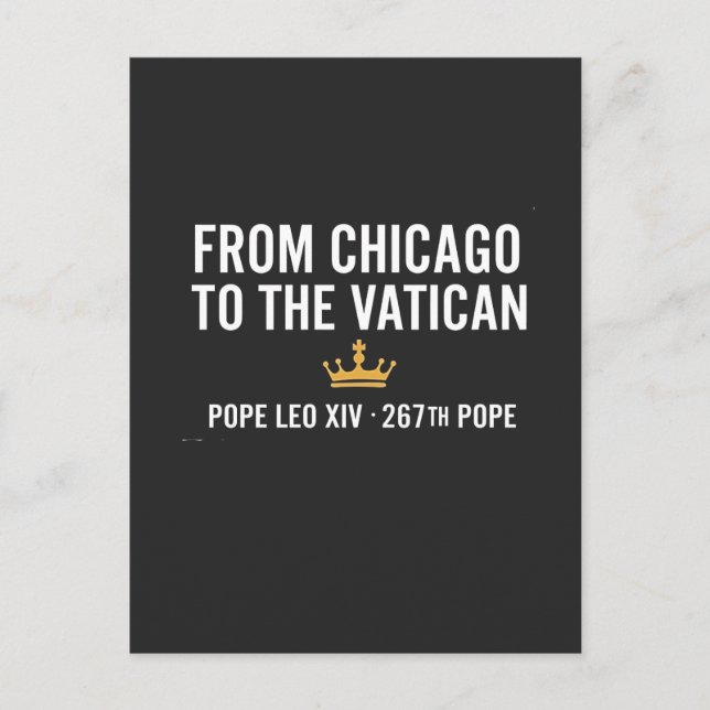 Postal De Invitación De Chicago Al Vaticano Papa León 267º  (Anverso)