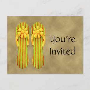 Postal de invitación de cítricos Flip Flop
