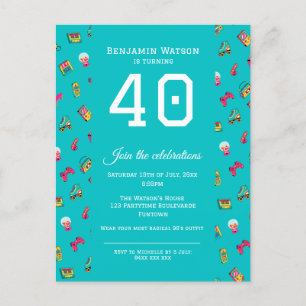 Postal de invitación de fiesta - Icónica diversión