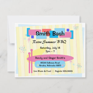Postal de invitación de Fiesta retro
