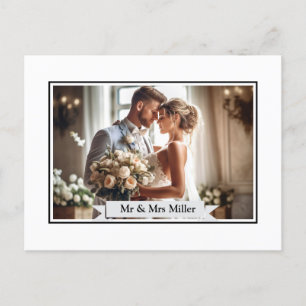 Postal de Invitación de foto de boda personalizada