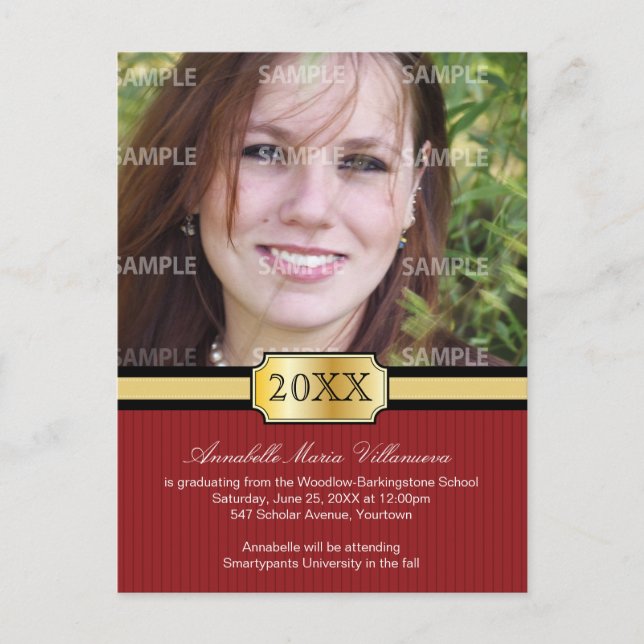 Postal de Invitación de graduación de banda de la  (Anverso)