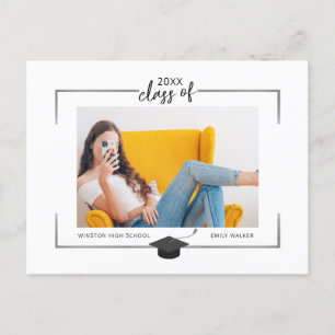 Postal de Invitación de graduación de borde platea