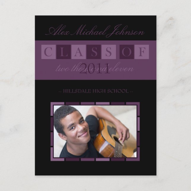 Postal de Invitación de graduación de pancartas (p (Anverso)