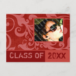 Postal de invitación de graduación roja de éxito