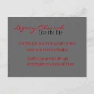 postal de invitación de iglesia