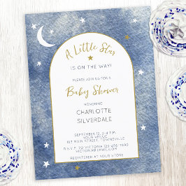 Postal de invitación de Little Star Baby Shower