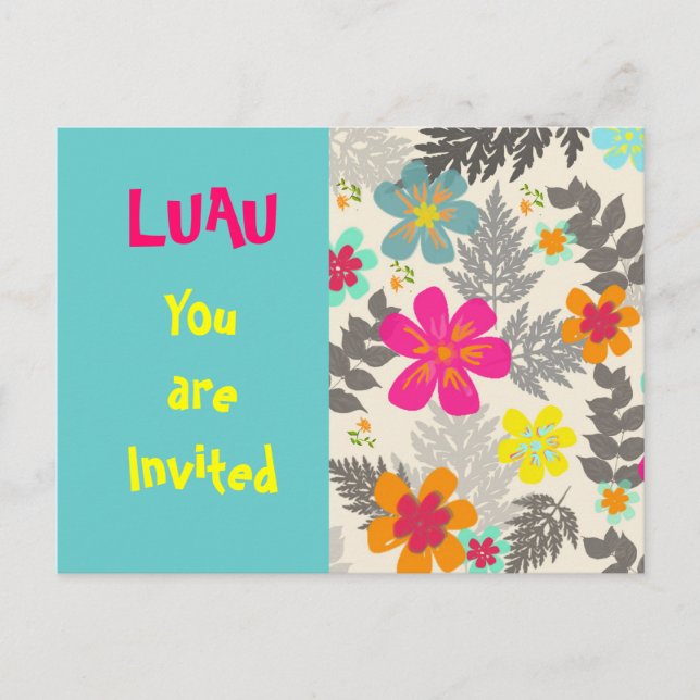 postal de invitación de Luau Time (Anverso)