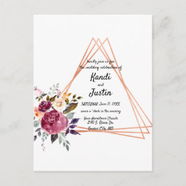 Postal de invitación de matrimonio geométrico