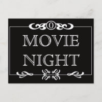 Postal de invitación de noche de película