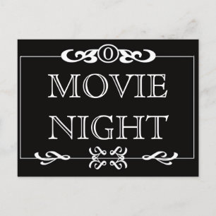 Postal de invitación de noche de película