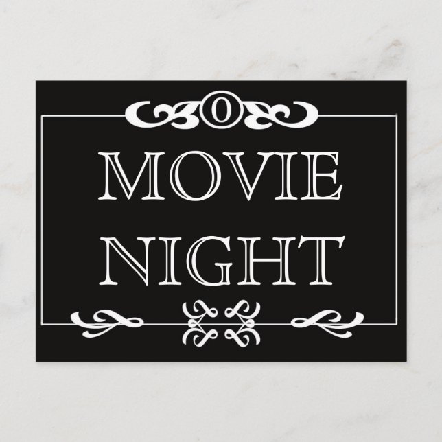 Postal de invitación de noche de película (Anverso)