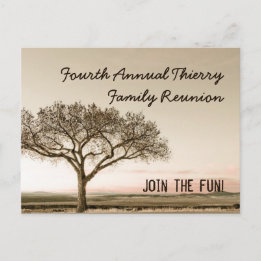 Postal de invitación de país para reunión familiar