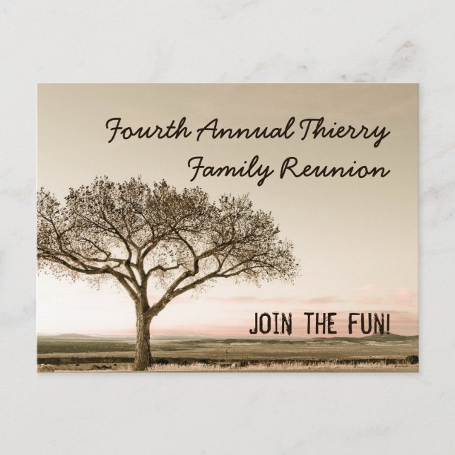 Postal de invitación de país para reunión familiar (Anverso)