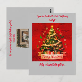 Postal de invitación de partido de navidades