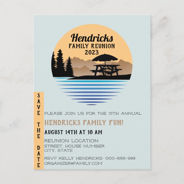 Postal de invitación de Reunión Familiar (Anverso)