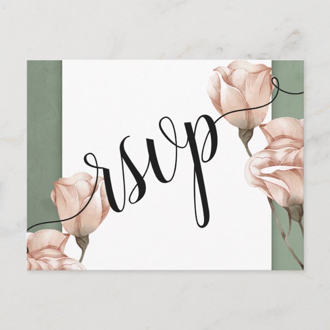 postal de invitación de RSVP para vegetación de mo (Anverso)