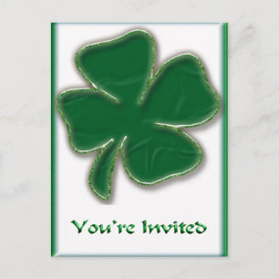 Postal de invitación de Shamrock