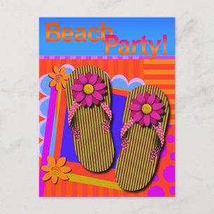 Postal de invitación de verano de Fiesta de playa