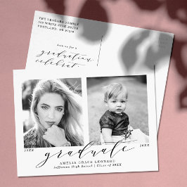 Postal De Invitación De vez en cuando, dos fiestas de graduación fotogr
