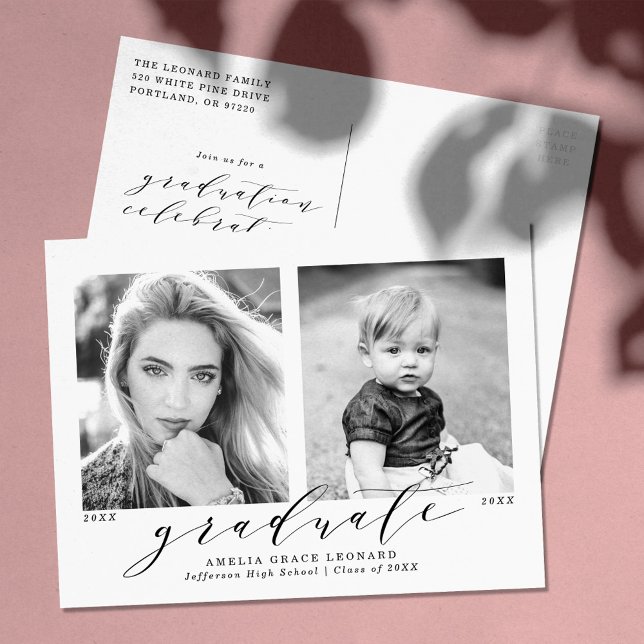 Postal De Invitación De vez en cuando, dos fiestas de graduación fotogr (Subido por el creador)