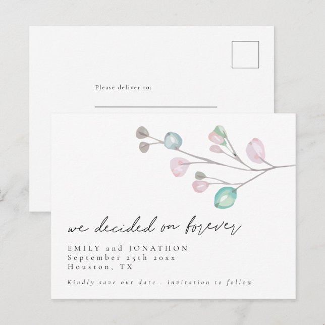 Postal De Invitación Decidimos por siempre saltos de guiones Guardar la (Anverso / Reverso)