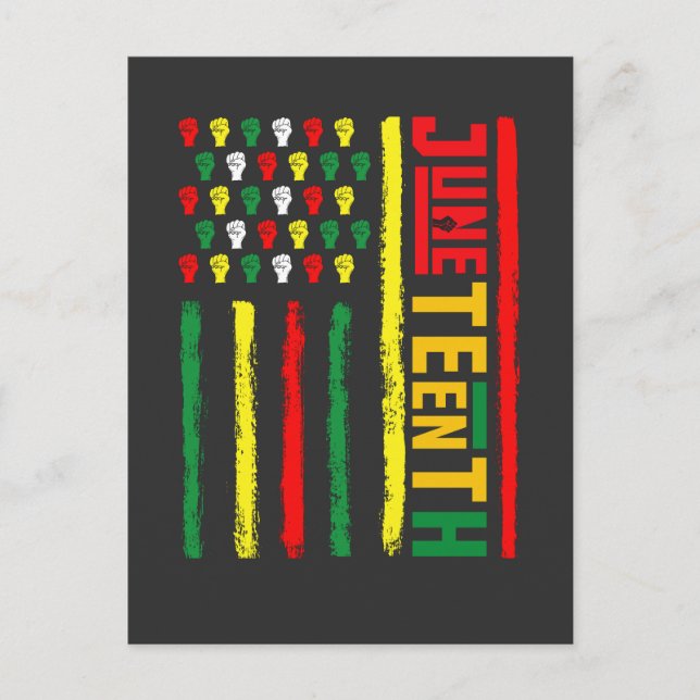 Postal De Invitación Decimoctava Bandera Celebrando la Libertad Negra 1 (Anverso)