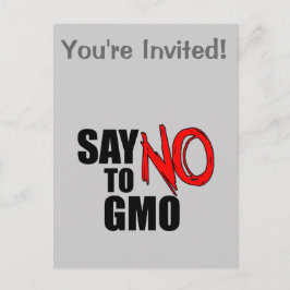 Postal De Invitación Decir NO a GMO