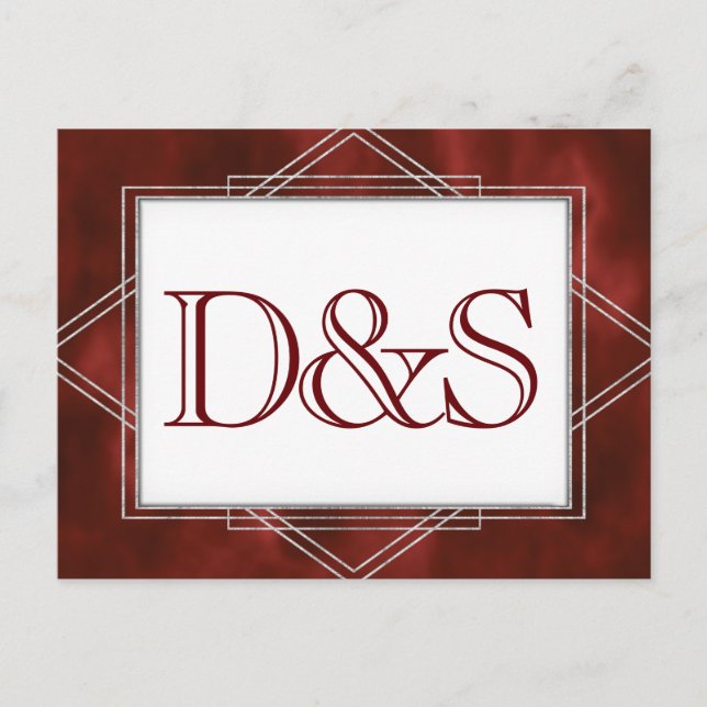 Postal De Invitación Deco de arte rojo geométrico | Moderna elección de (Anverso)