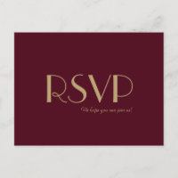 Deco de tipo de oro | Borgoña Boda RSVP