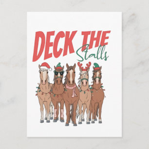 Postal De Invitación Decora los Pasillos Divertido Navidad Amantes de l