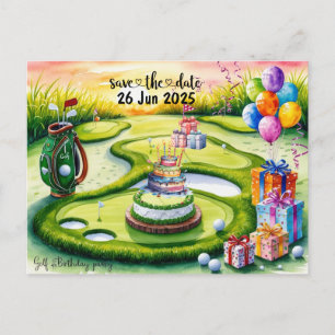 Postal De Invitación Decoración de la fiesta de cumpleaños del golf en 