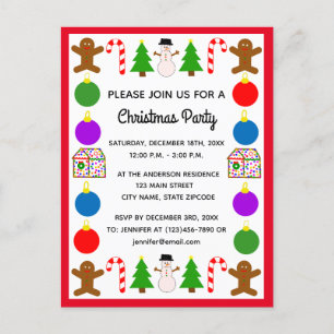 Postal de invitación del marco #1 de los navidades