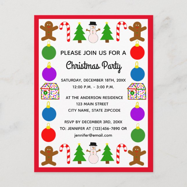 Postal de invitación del marco #1 de los navidades (Anverso)