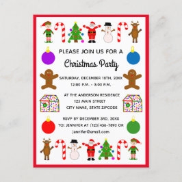 Postal de invitación del marco #2 de los navidades