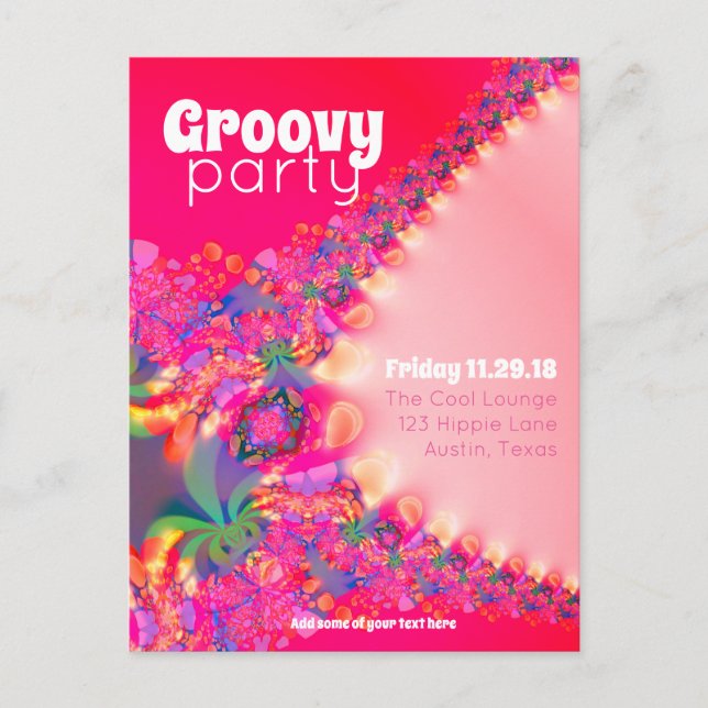 Postal de invitación del partido Chicas Groovy (Anverso)